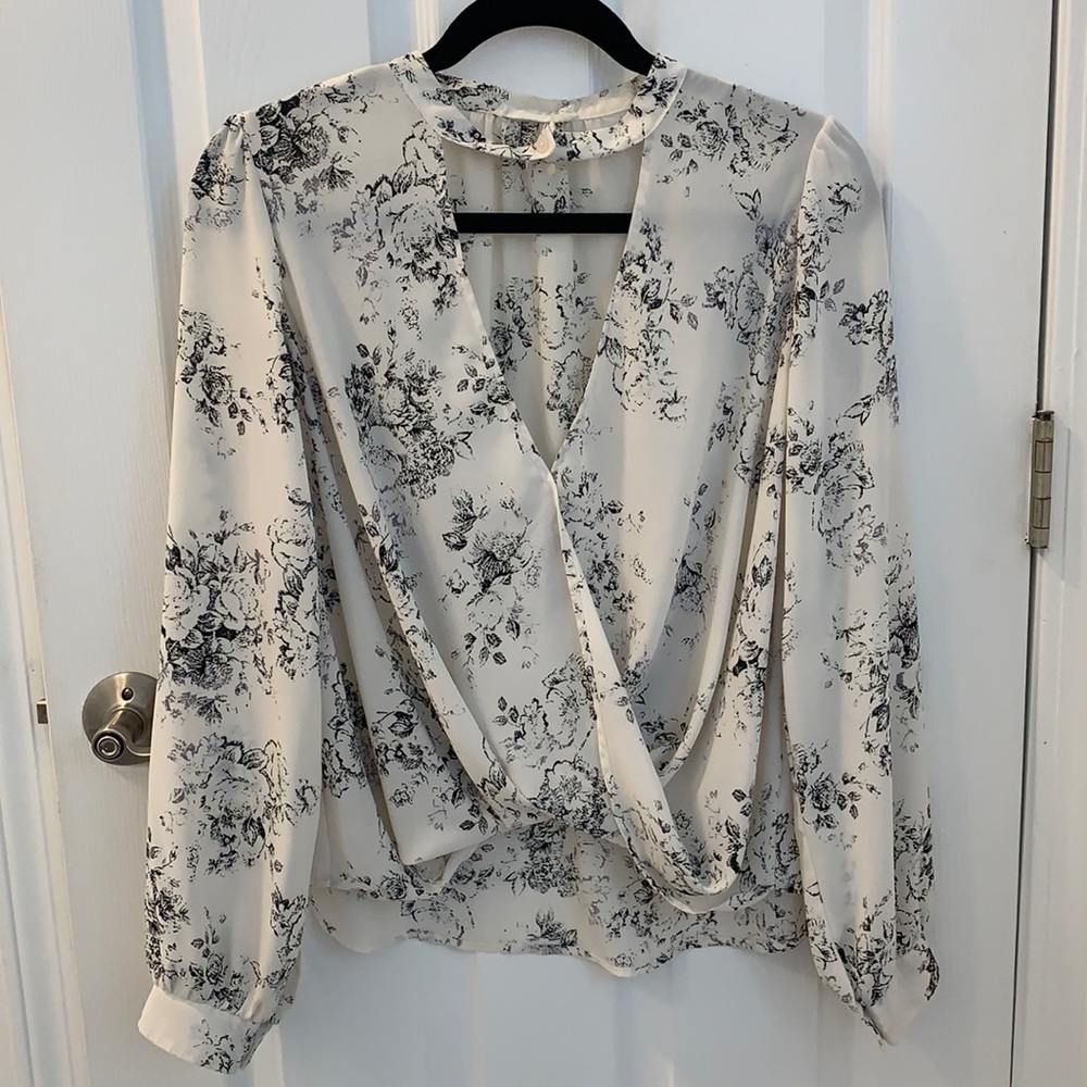 High neck floral blouse